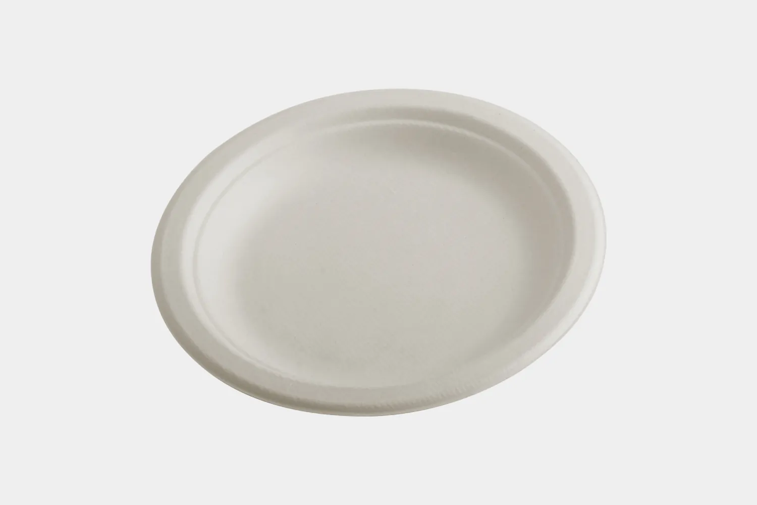 6" Round Bagasse Plate Front View (Disposable Plates) - Ecolates