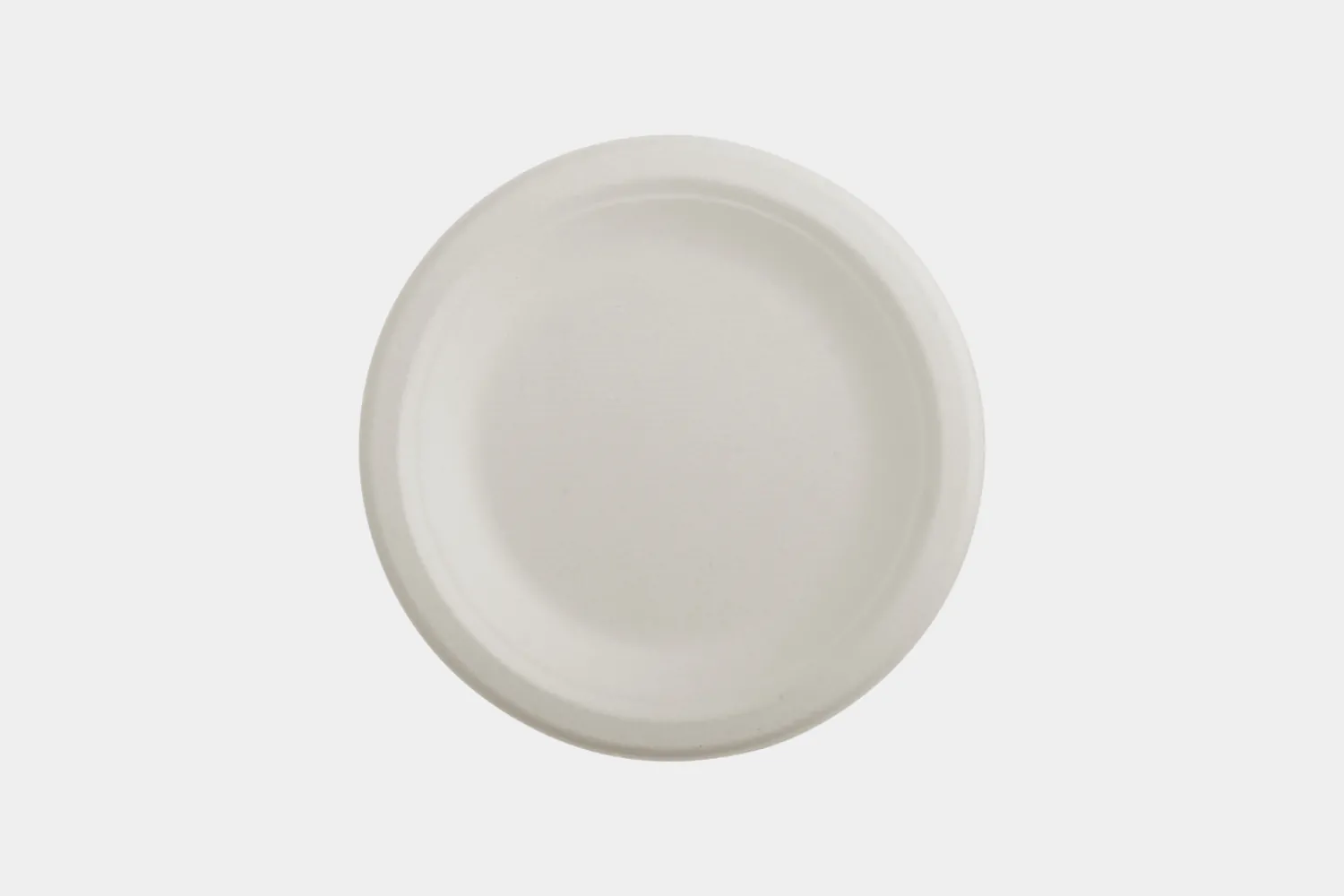 6" Round Sugarcane Bagasse Plate Top View - Ecolates