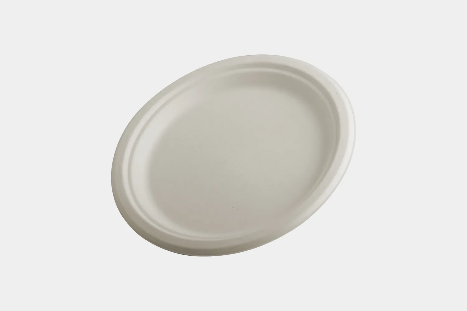 9” No Compartment Biodegradable Bagasse Plate Front View - Ecolates