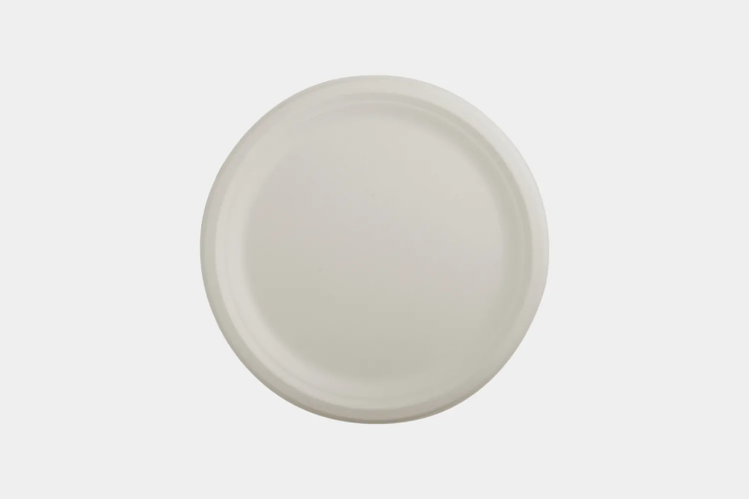 9” No Compartment Biodegradable Bagasse Plate Top View - Ecolates