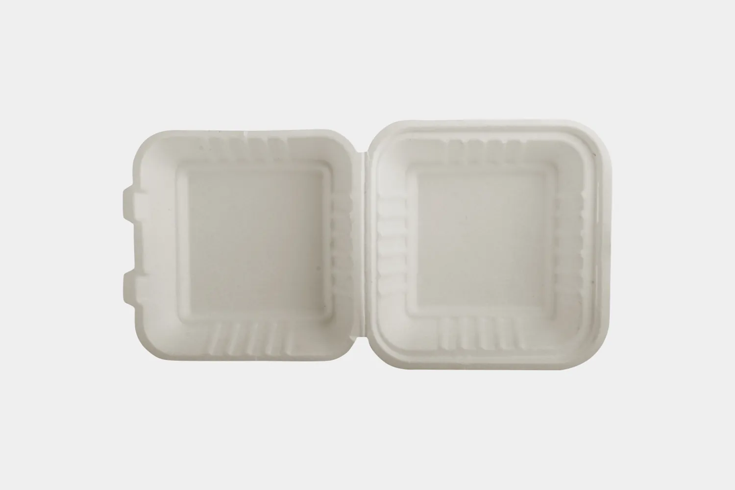 9" Square Bagasse Food Container with Lid Top Bottom View - Compostable Food Containers - Ecolates