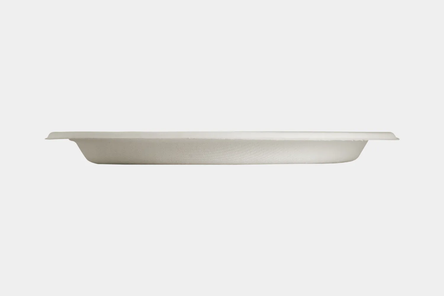 Flat Round Bagasse Plate Height Width View - Ecolates