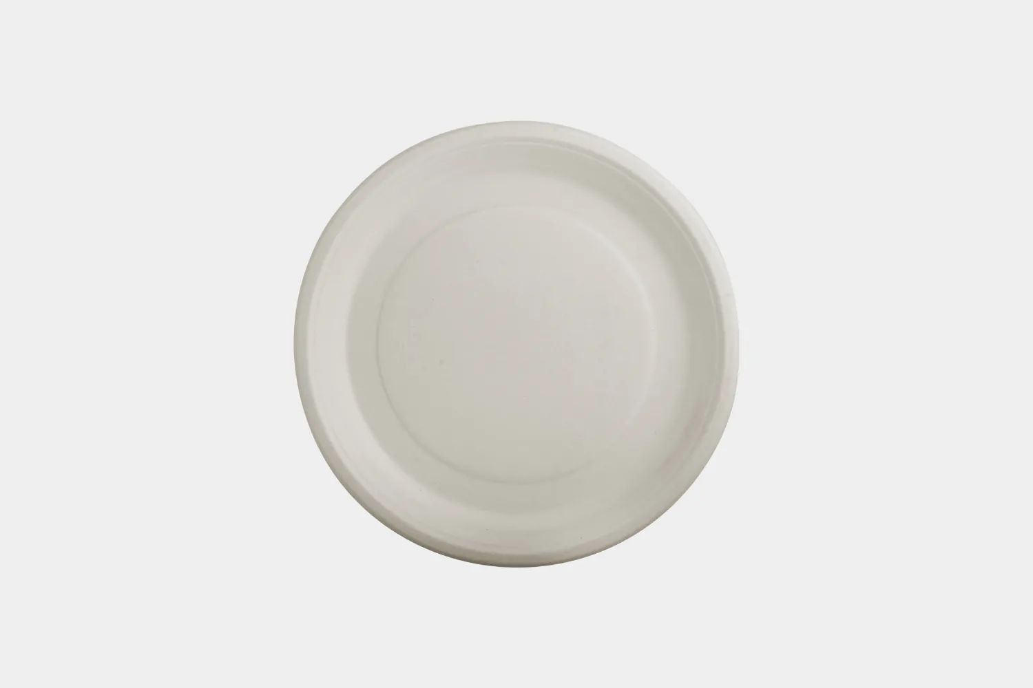 Flat Round Bagasse Plate Top View - Ecolates