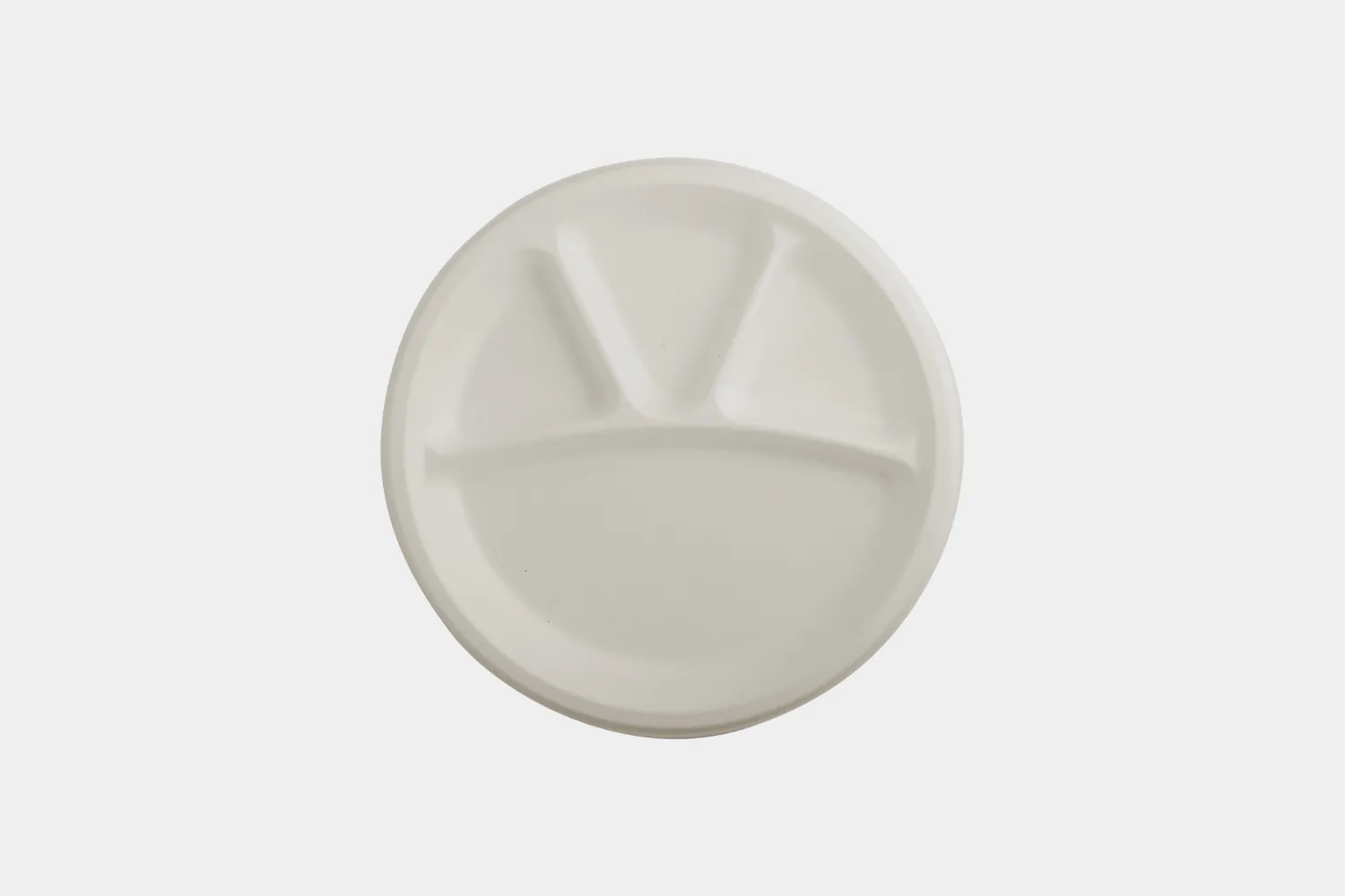 Four Section Round Biodegradable Plate Top View - Ecolates